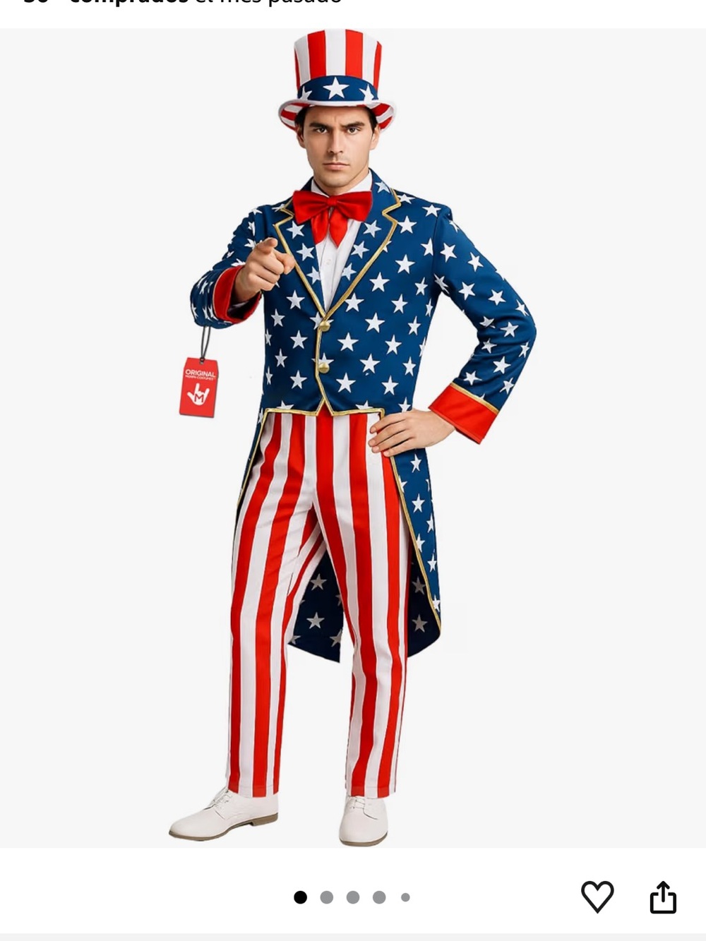 Uncle Sam Costume - Red, White & Blue